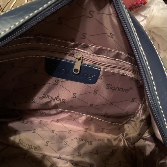 Signare  Strawberry Thief Blue Tapestry Handbag - Picture 7 of 11